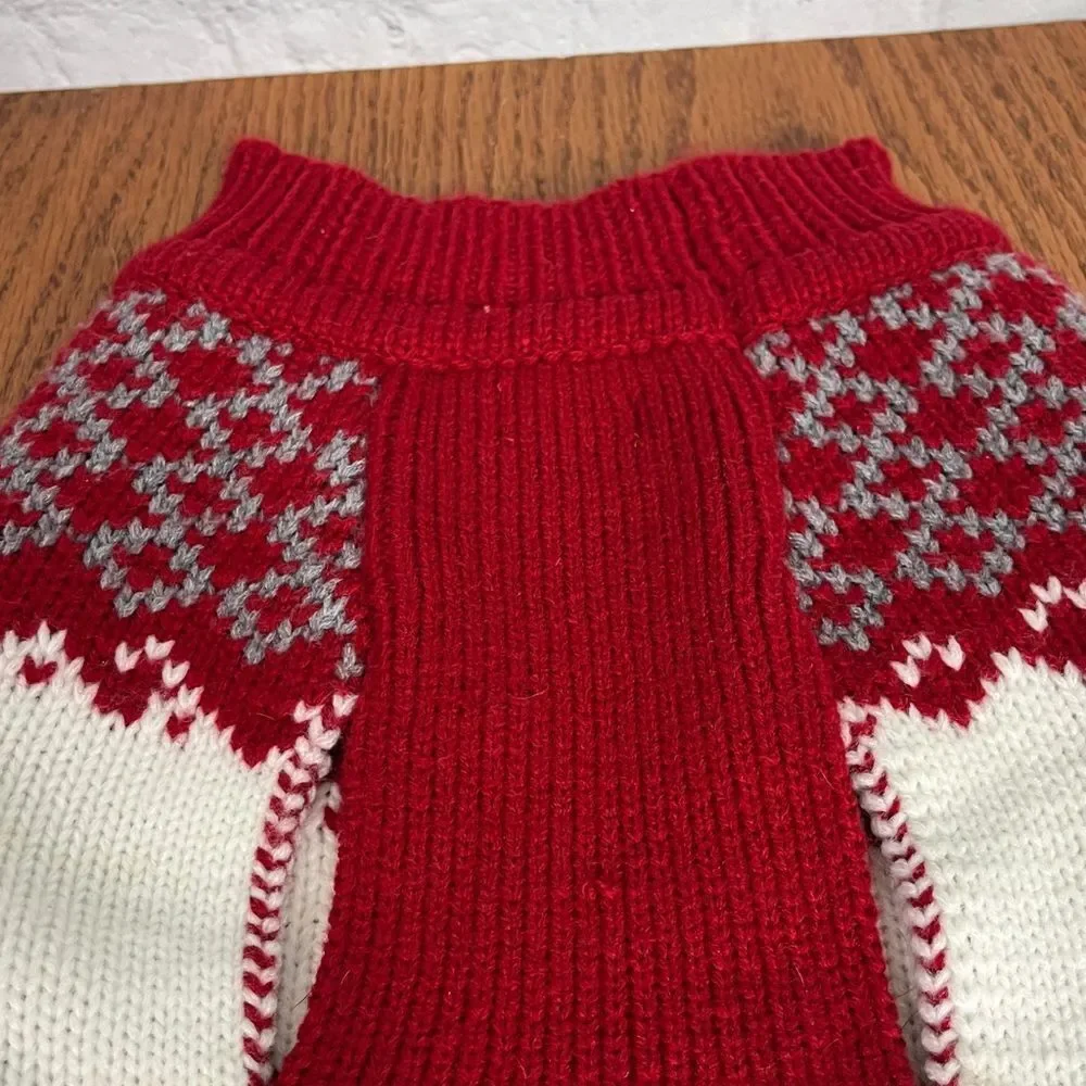 Telluride Clothing Company Knit Dog Sweater Fair Isle w/ Reindeer Medium